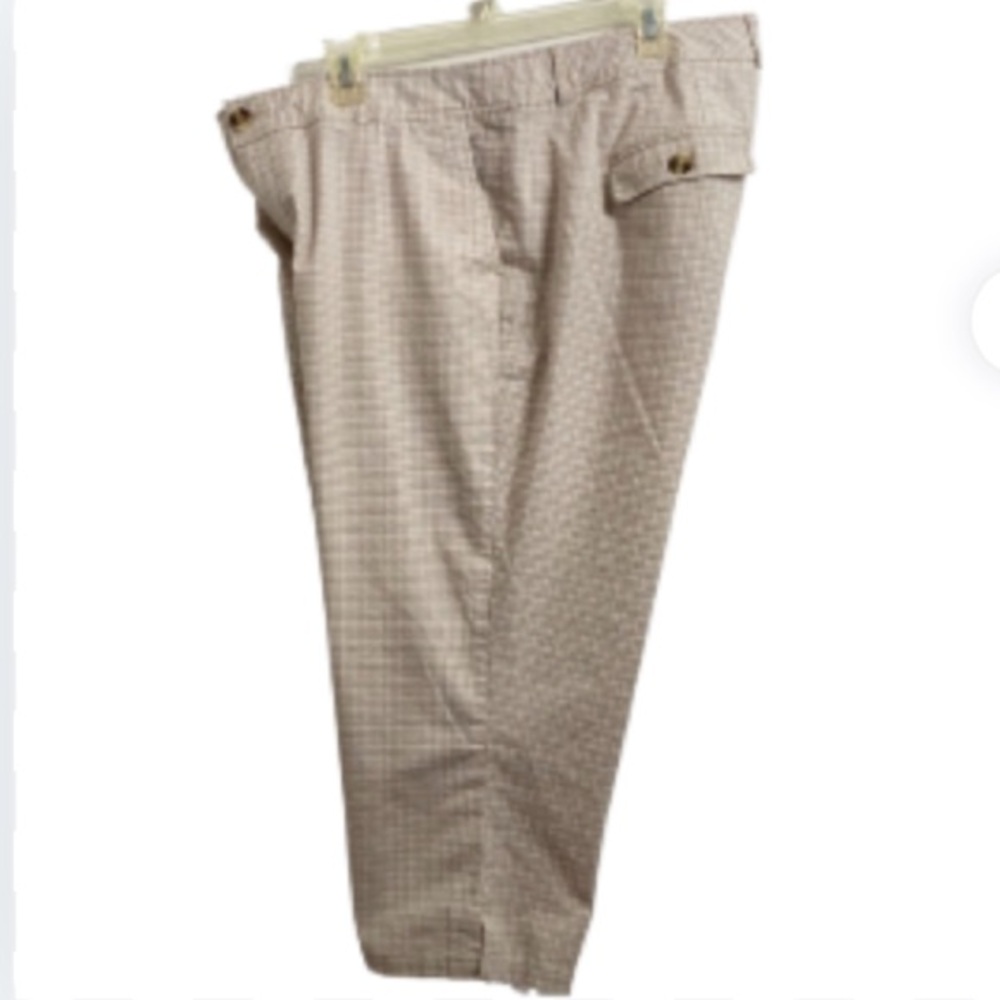 EC Dockers Women Tan Plaid Capris Size 18W